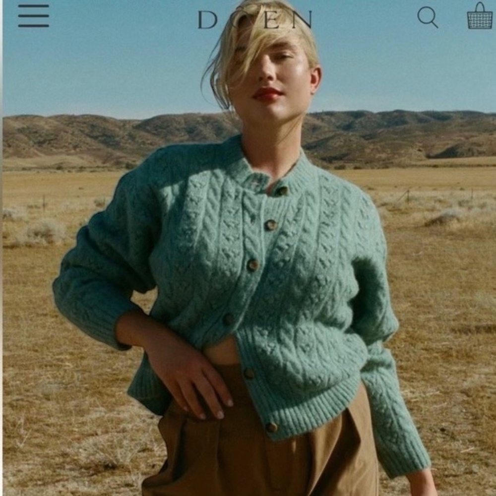 DOEN ADLER  CARDIGAN SWEATER  IN AGAVE Agave-size M